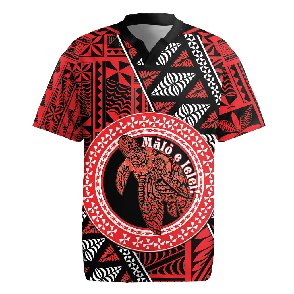 Personalised Tonga Language Week Rugby Jersey Heilala Turtle Malo E Lelei LT22 Red - Polynesian Pride