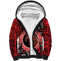 Personalised Tonga Language Week Sherpa Hoodie Heilala Turtle Malo E Lelei LT22 Unisex Red - Polynesian Pride