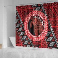 Tonga Language Week Shower Curtain Heilala Turtle Malo E Lelei LT22 - Polynesian Pride