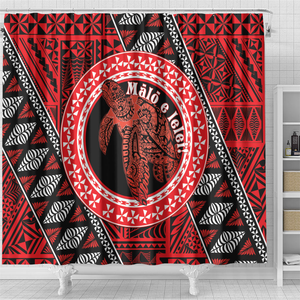 Tonga Language Week Shower Curtain Heilala Turtle Malo E Lelei LT22 - Polynesian Pride