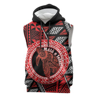 Personalised Tonga Language Week Sleeveless Hoodie Heilala Turtle Malo E Lelei LT22 Red - Polynesian Pride