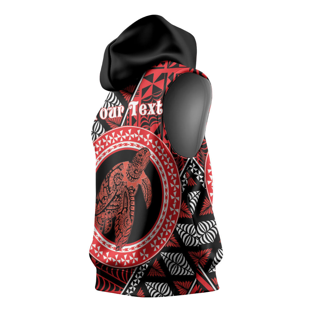 Personalised Tonga Language Week Sleeveless Hoodie Heilala Turtle Malo E Lelei LT22 - Polynesian Pride