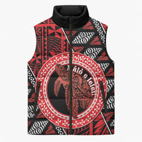 Personalised Tonga Language Week Sleeveless Puffer Jacket Heilala Turtle Malo E Lelei LT22 Unisex Red - Polynesian Pride