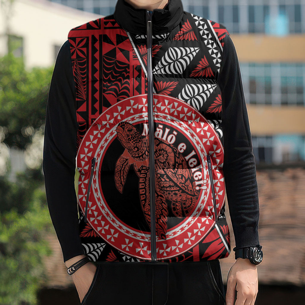 Personalised Tonga Language Week Sleeveless Puffer Jacket Heilala Turtle Malo E Lelei LT22 - Polynesian Pride