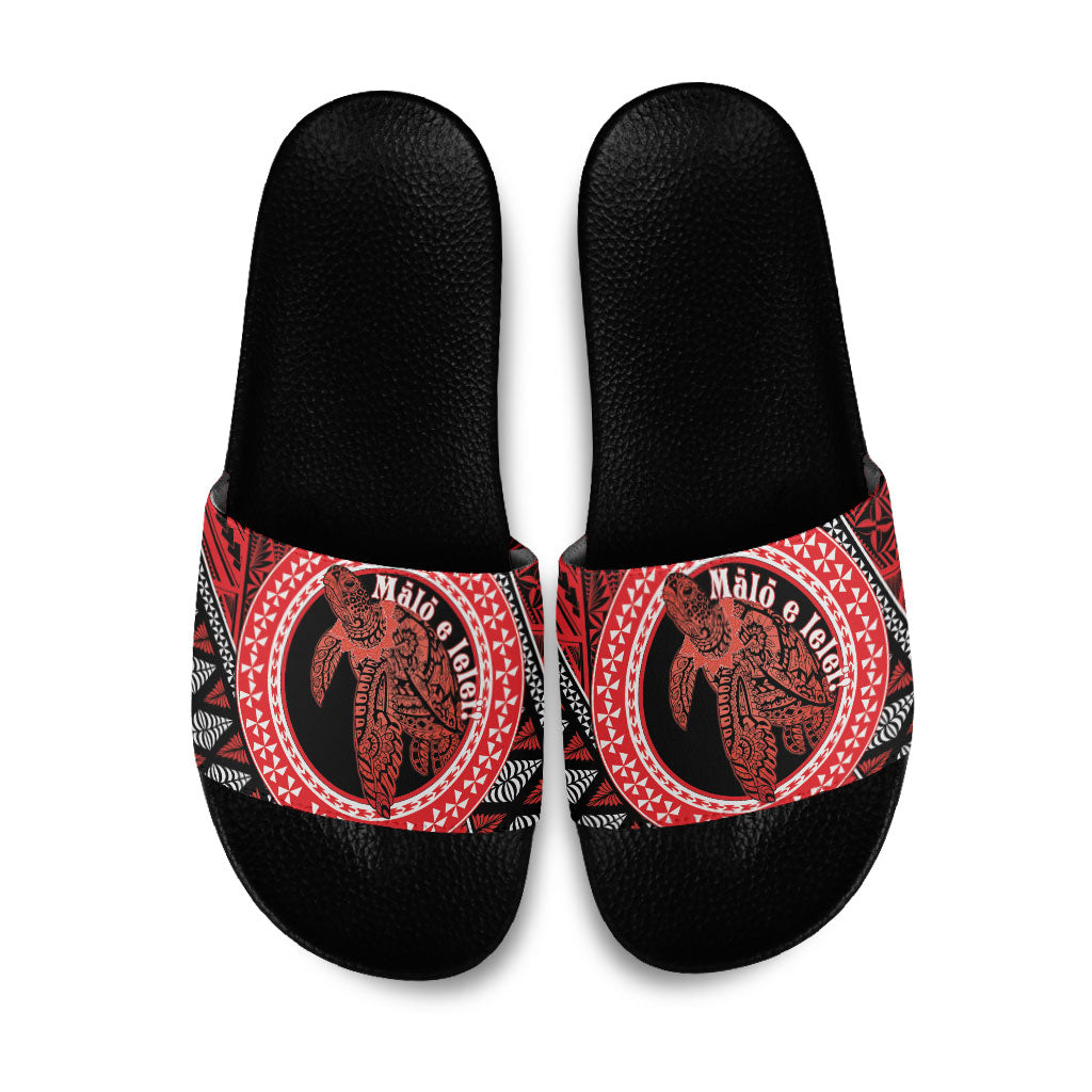 Tonga Language Week Slide Sandals Heilala Turtle Malo E Lelei LT22 Red - Polynesian Pride