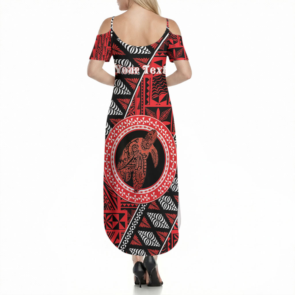 Personalised Tonga Language Week Summer Maxi Dress Heilala Turtle Malo E Lelei LT22 - Polynesian Pride