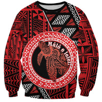 Personalised Tonga Language Week Sweatshirt Heilala Turtle Malo E Lelei LT22 Unisex Red - Polynesian Pride