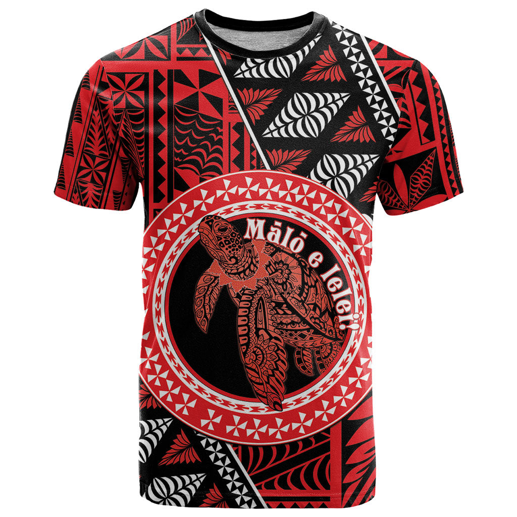 Personalised Tonga Language Week T Shirt Heilala Turtle Malo E Lelei LT22 Red - Polynesian Pride