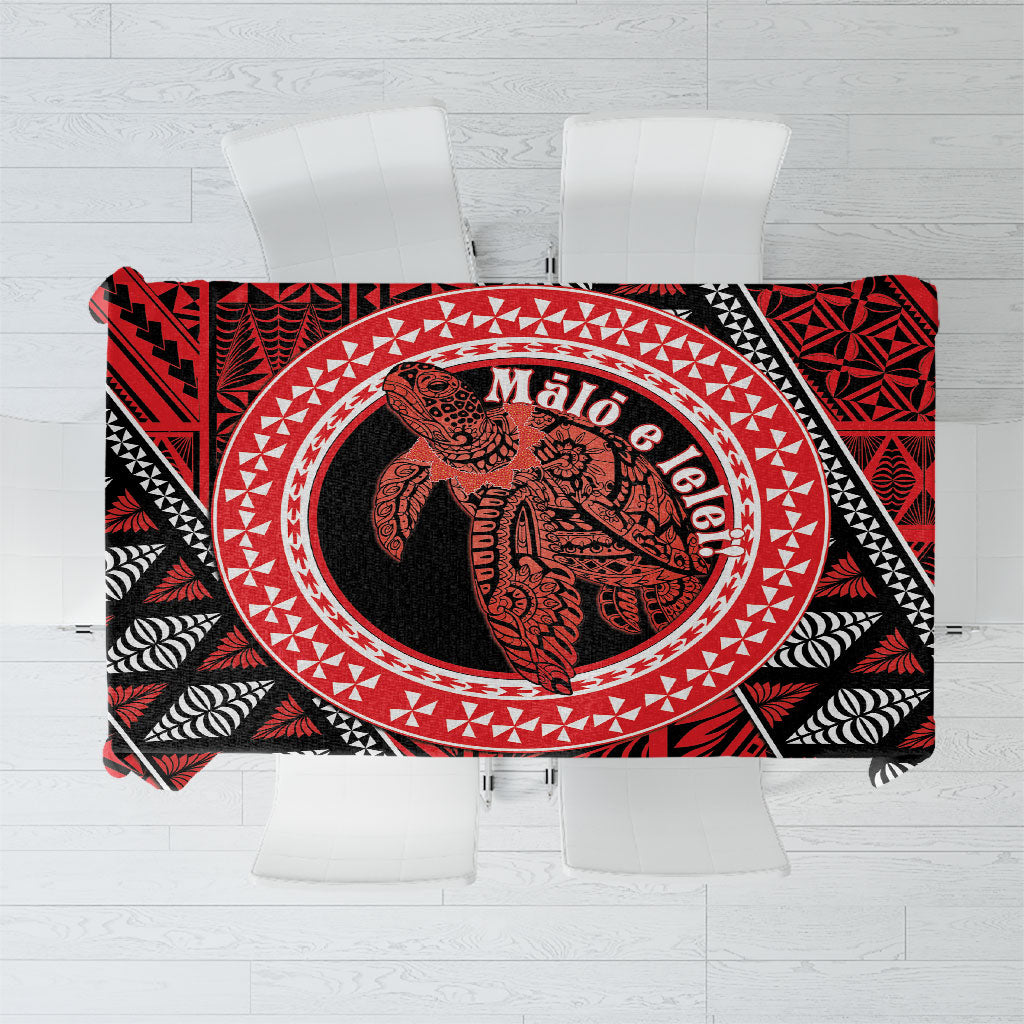 Tonga Language Week Tablecloth Heilala Turtle Malo E Lelei LT22 Red - Polynesian Pride