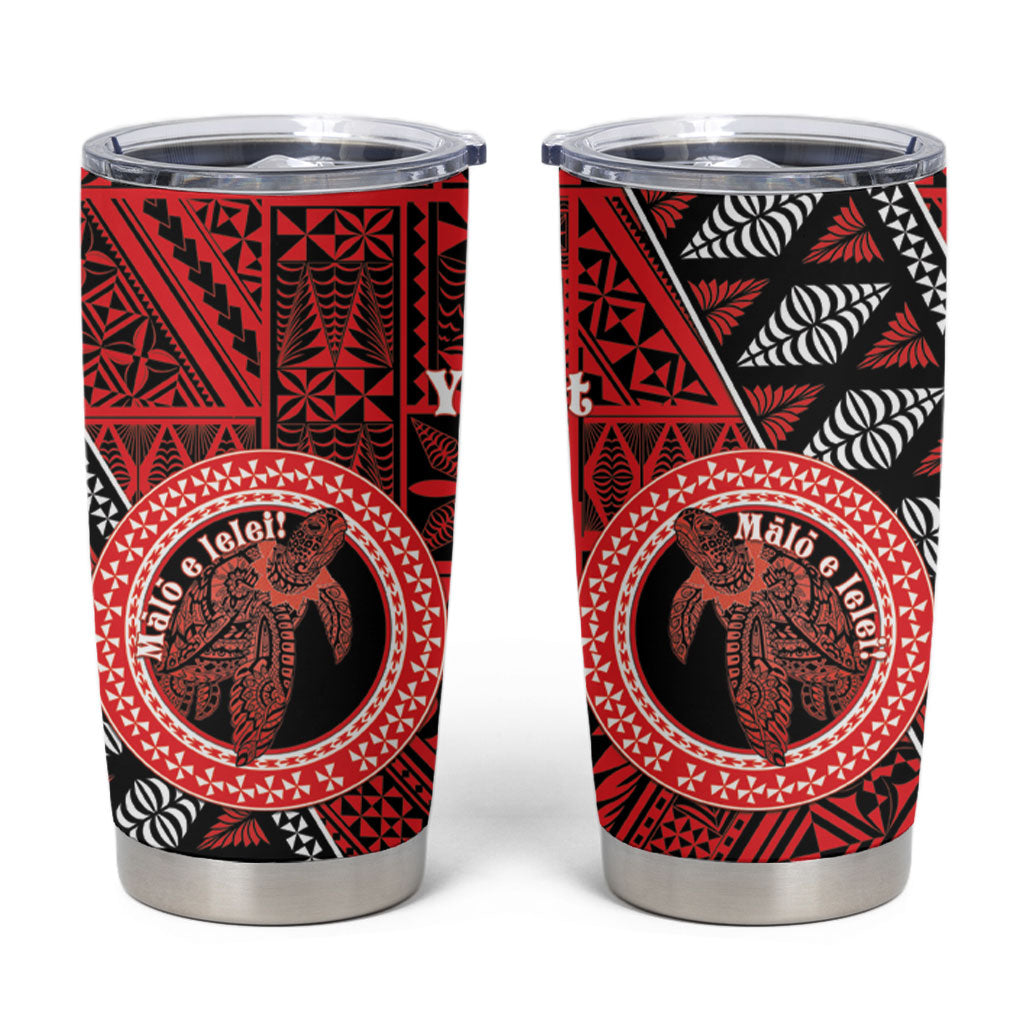Personalised Tonga Language Week Tumbler Cup Heilala Turtle Malo E Lelei LT22 Red - Polynesian Pride