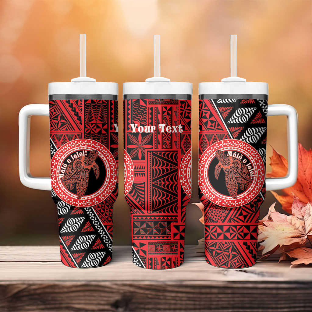 Personalised Tonga Language Week Tumbler With Handle Heilala Turtle Malo E Lelei LT22 - Polynesian Pride