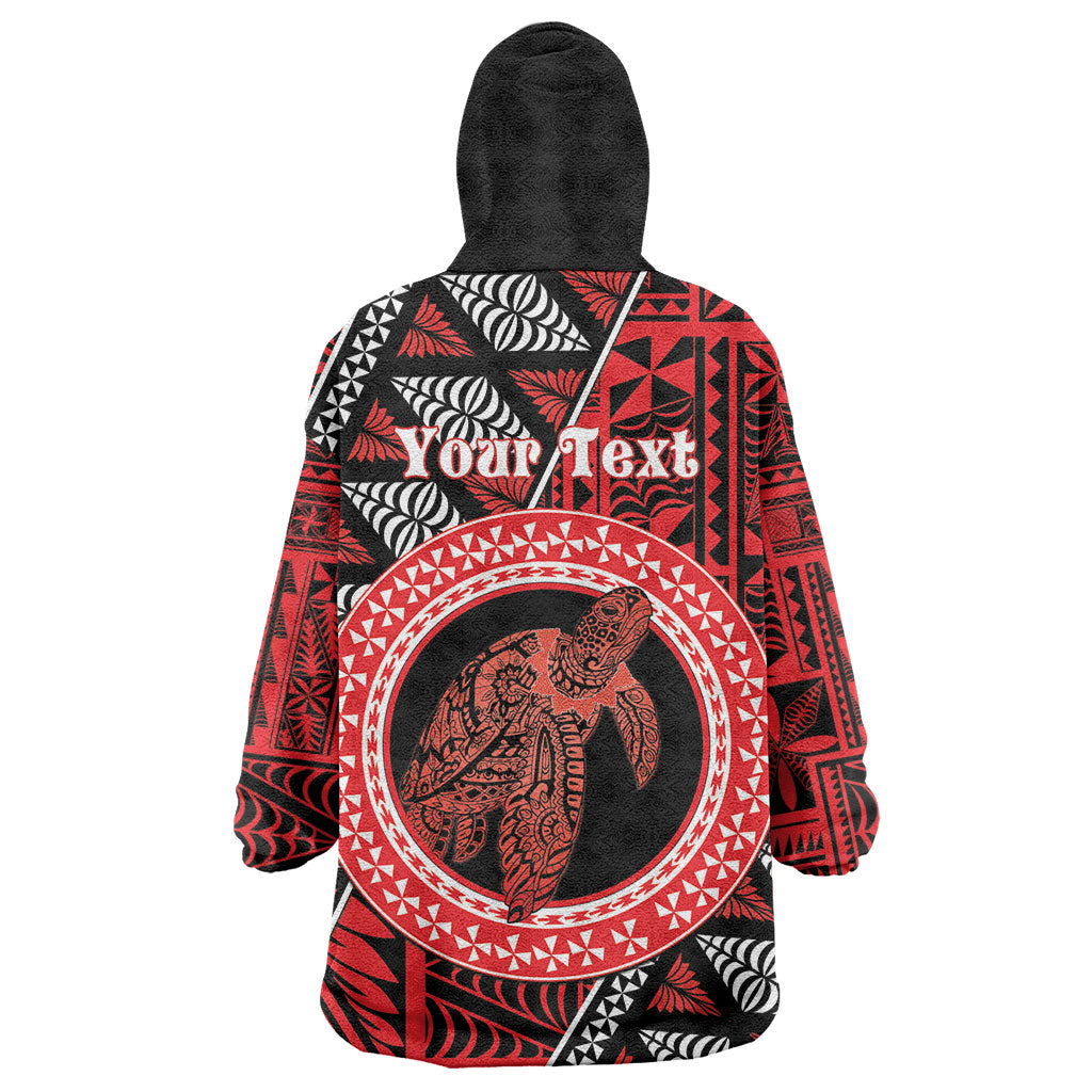 Personalised Tonga Language Week Wearable Blanket Hoodie Heilala Turtle Malo E Lelei LT22 - Polynesian Pride