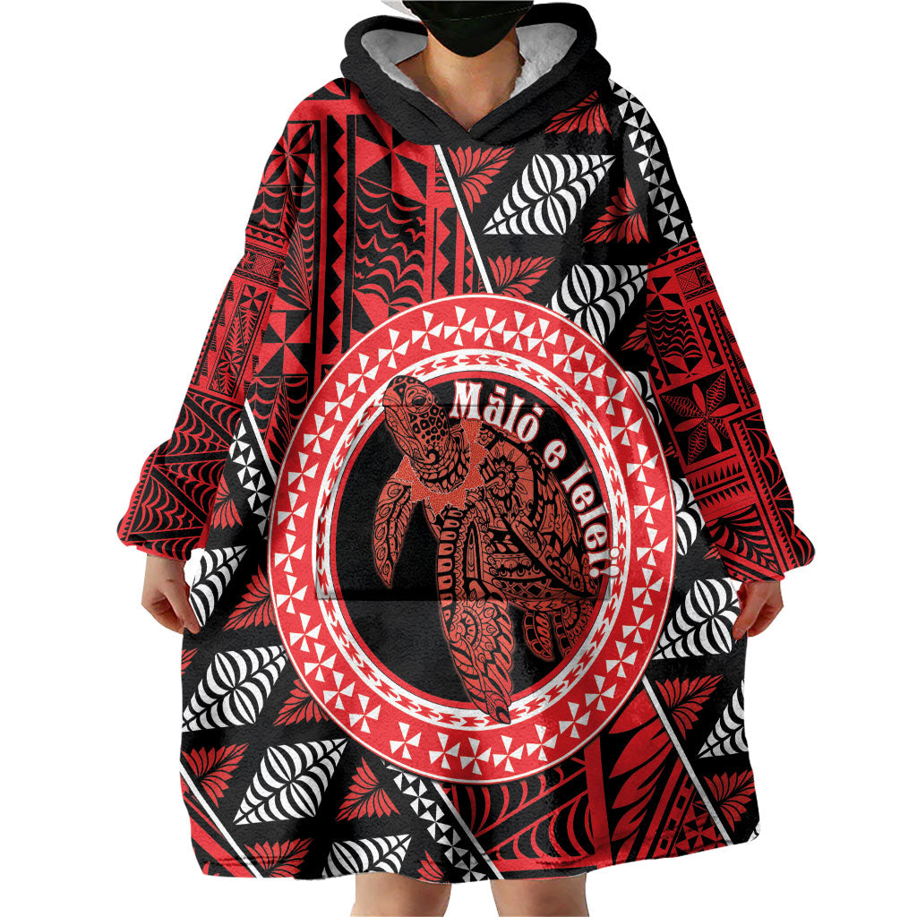 Personalised Tonga Language Week Wearable Blanket Hoodie Heilala Turtle Malo E Lelei LT22 - Polynesian Pride