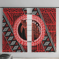 Tonga Language Week Window Curtain Heilala Turtle Malo E Lelei LT22 With Hooks Red - Polynesian Pride