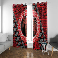 Tonga Language Week Window Curtain Heilala Turtle Malo E Lelei LT22 With Grommets Red - Polynesian Pride