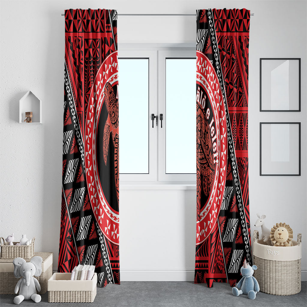 Tonga Language Week Window Curtain Heilala Turtle Malo E Lelei LT22 - Polynesian Pride