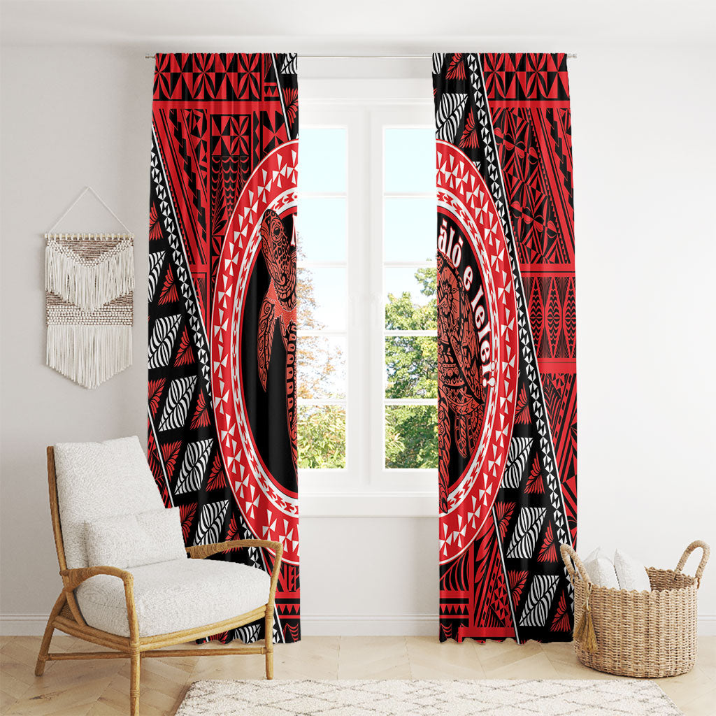 Tonga Language Week Window Curtain Heilala Turtle Malo E Lelei LT22 - Polynesian Pride