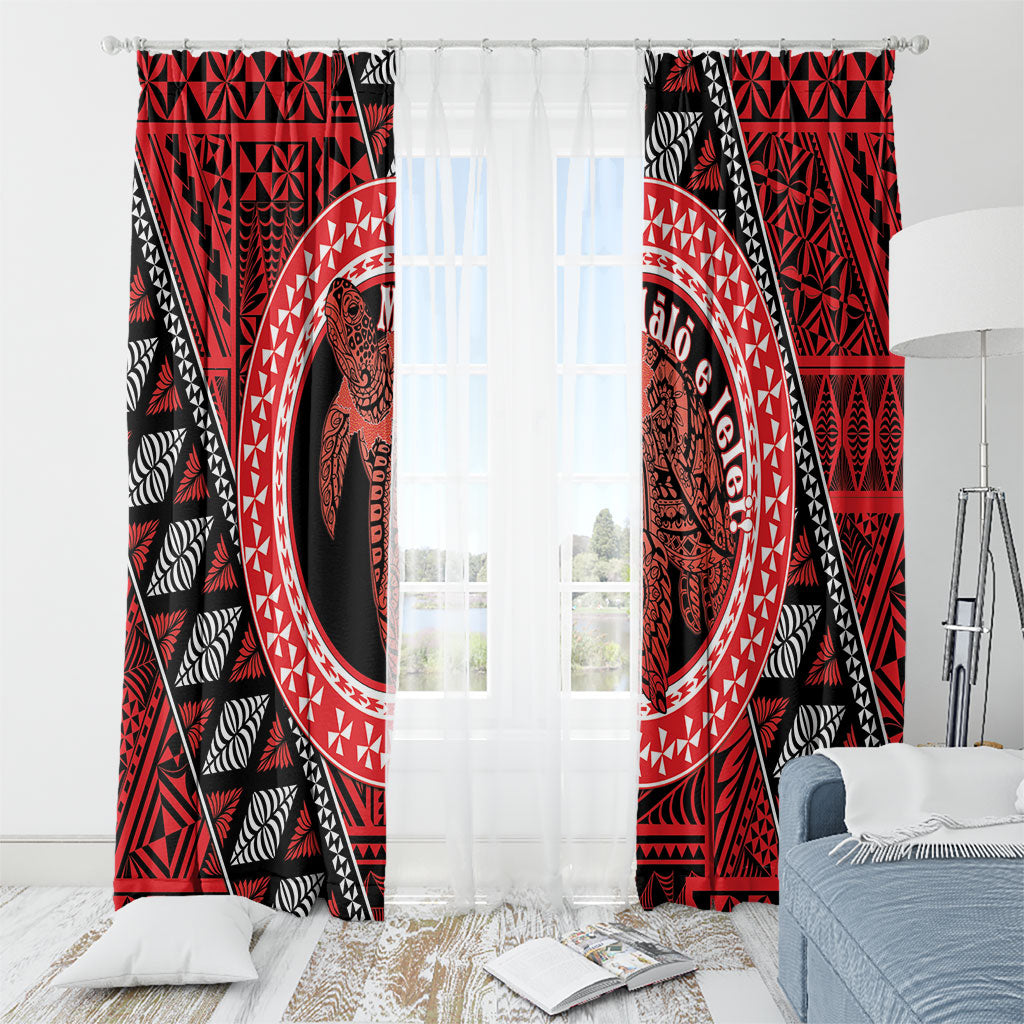 Tonga Language Week Window Curtain Heilala Turtle Malo E Lelei LT22 - Polynesian Pride
