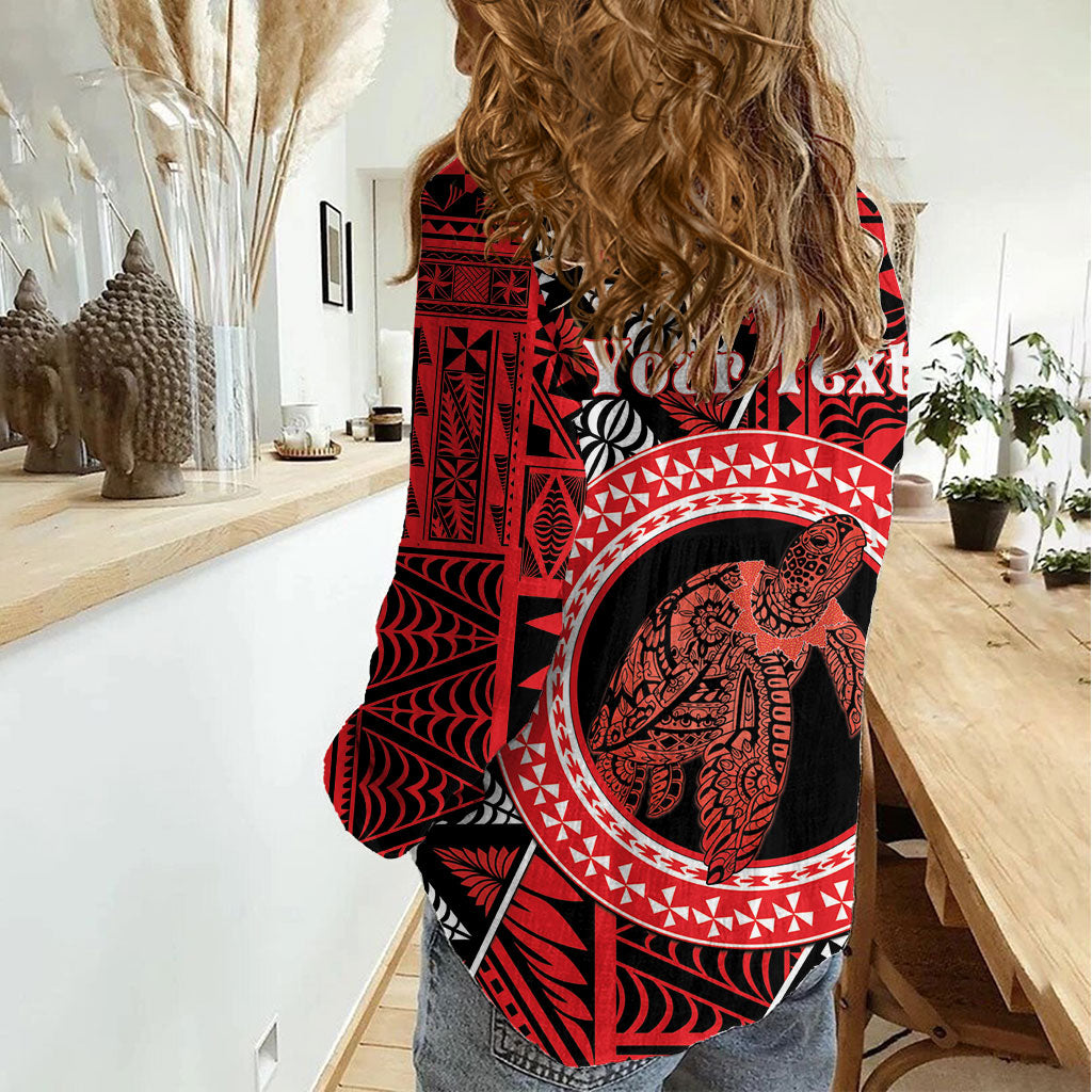 Personalised Tonga Language Week Women Casual Shirt Heilala Turtle Malo E Lelei LT22 - Polynesian Pride