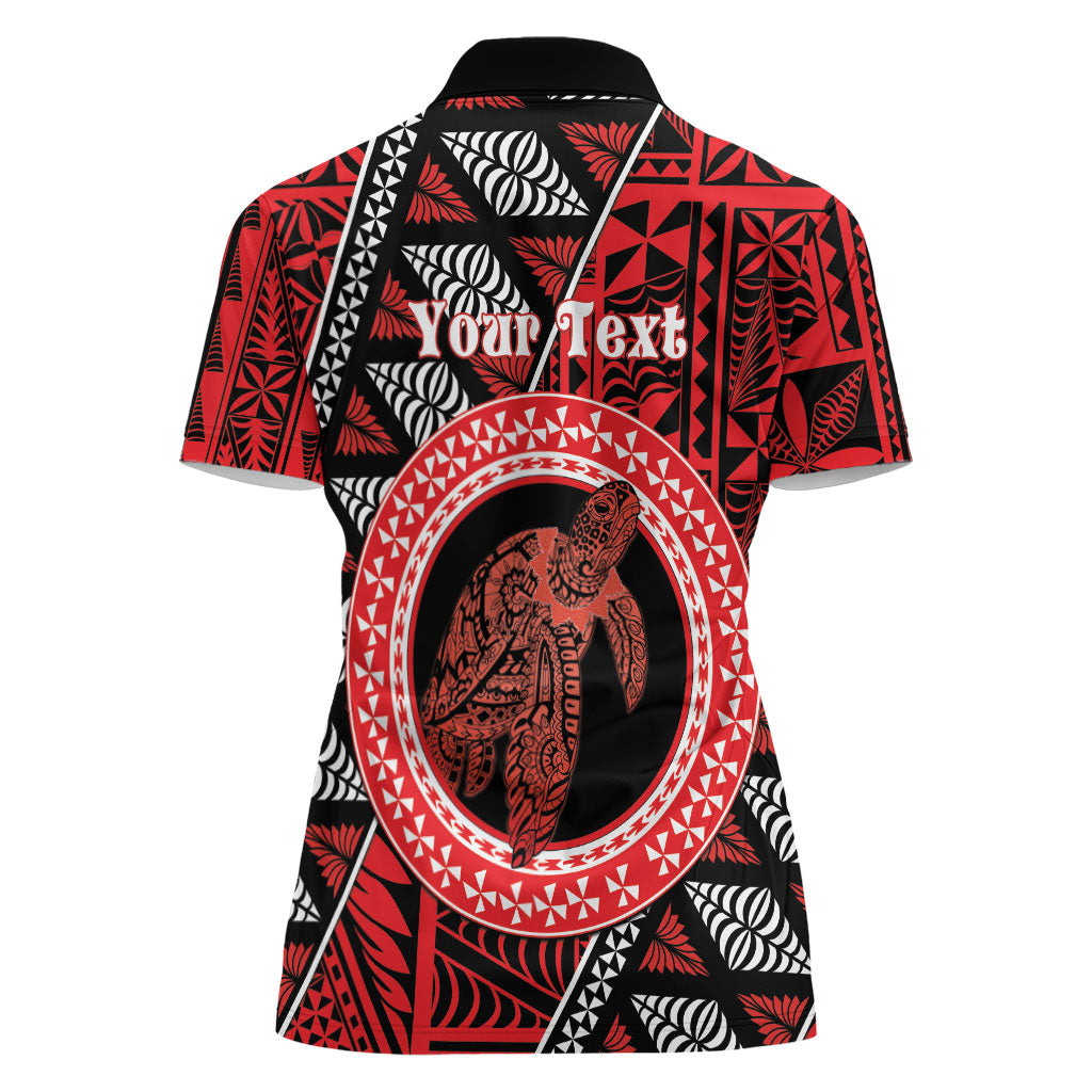 Personalised Tonga Language Week Women Polo Shirt Heilala Turtle Malo E Lelei LT22 - Polynesian Pride