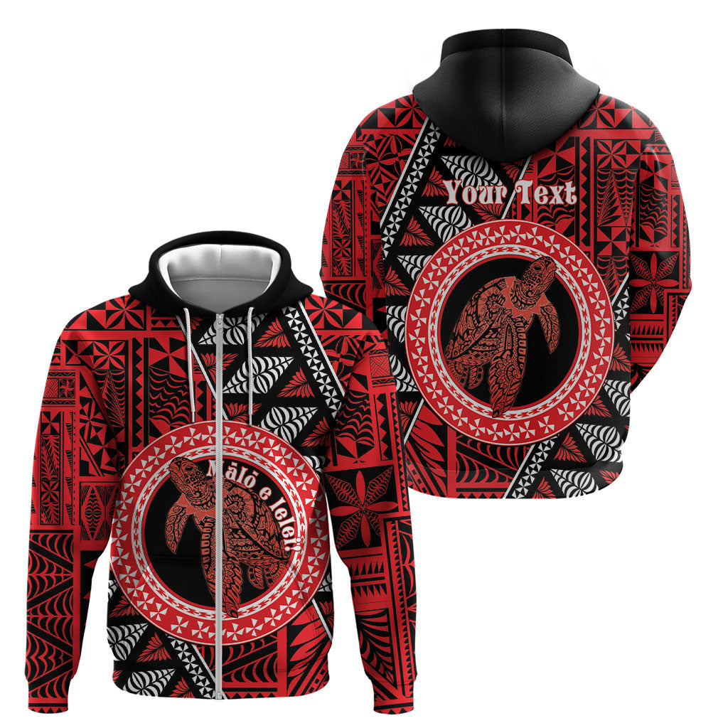 Personalised Tonga Language Week Zip Hoodie Heilala Turtle Malo E Lelei LT22 - Polynesian Pride