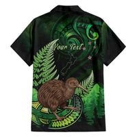 Kiwi New Zealand Personalised Family Matching Off The Shoulder Long Sleeve Dress and Hawaiian Shirt Aotearoa Map Silver Fern Koru Pattern LT22 - Polynesian Pride