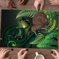 Kiwi New Zealand Personalised Puzzle Aotearoa Map Silver Fern Koru Pattern