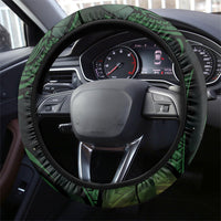Kiwi New Zealand Steering Wheel Cover Aotearoa Map Silver Fern Koru Pattern