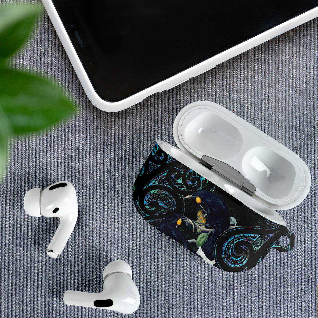 New Zealand Huia Bird AirPods Case Paua Shell Maori Pattern