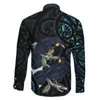 New Zealand Huia Bird Family Matching Mermaid Dress and Hawaiian Shirt Paua Shell Maori Pattern LT22 - Polynesian Pride