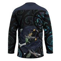 New Zealand Huia Bird Hockey Jersey Paua Shell Maori Pattern