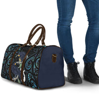 New Zealand Huia Bird Travel Bag Paua Shell Maori Pattern