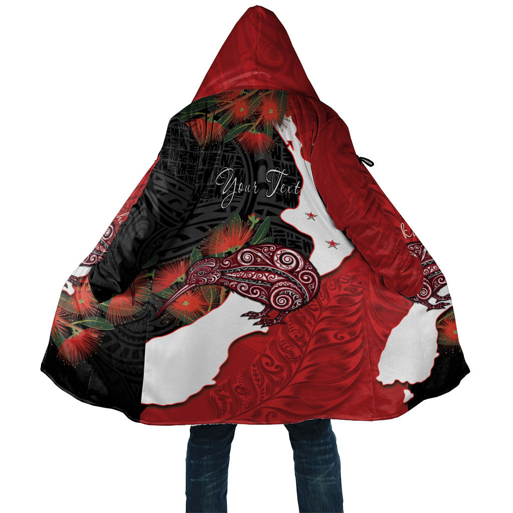 Kiwi New Zealand Personalised Cloak NZ Map Pohutukawa Fern Maori Pattern