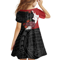 Kiwi New Zealand Personalised Family Matching Summer Maxi Dress and Hawaiian Shirt NZ Map Pohutukawa Fern Maori Pattern LT22 - Polynesian Pride