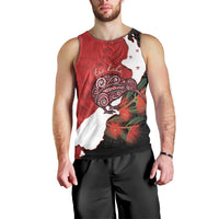 Kiwi New Zealand Personalised Men Tank Top NZ Map Pohutukawa Fern Maori Pattern