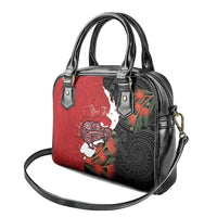 Kiwi New Zealand Personalised Shoulder Handbag NZ Map Pohutukawa Fern Maori Pattern