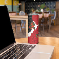 Kiwi New Zealand Personalised Skinny Tumbler NZ Map Pohutukawa Fern Maori Pattern LT22 - Polynesian Pride