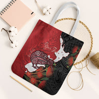 Kiwi New Zealand Personalised Tote Bag NZ Map Pohutukawa Fern Maori Pattern