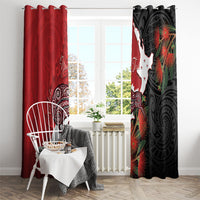 Kiwi New Zealand Personalised Window Curtain NZ Map Pohutukawa Fern Maori Pattern