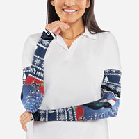 New Zealand Tui Bird Christmas Arm Sleeves Pohutukawa Xmas Tree Meri Kirihimete LT22 - Polynesian Pride