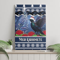 New Zealand Tui Bird Christmas Canvas Wall Art Pohutukawa Xmas Tree Meri Kirihimete LT22 - Polynesian Pride