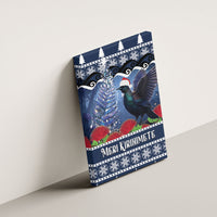New Zealand Tui Bird Christmas Canvas Wall Art Pohutukawa Xmas Tree Meri Kirihimete LT22 - Polynesian Pride