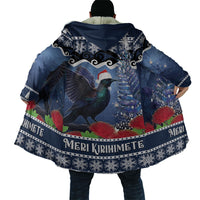 New Zealand Tui Bird Christmas Cloak Pohutukawa Xmas Tree Meri Kirihimete LT22 - Polynesian Pride