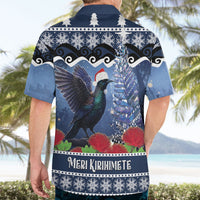 New Zealand Tui Bird Christmas Hawaiian Shirt Pohutukawa Xmas Tree Meri Kirihimete LT22 - Polynesian Pride