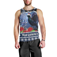 New Zealand Tui Bird Christmas Men Tank Top Pohutukawa Xmas Tree Meri Kirihimete LT22 - Polynesian Pride
