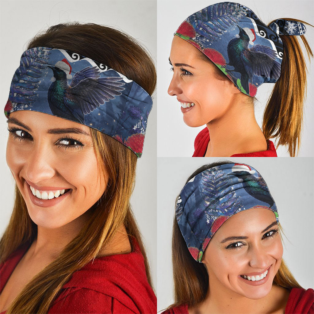 New Zealand Tui Bird Christmas Neck Gaiter Pohutukawa Xmas Tree Meri Kirihimete LT22 - Polynesian Pride