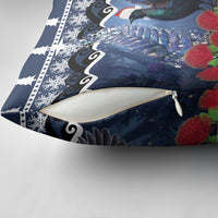 New Zealand Tui Bird Christmas Pillow Cover Pohutukawa Xmas Tree Meri Kirihimete LT22 - Polynesian Pride