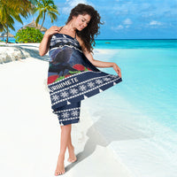 New Zealand Tui Bird Christmas Sarong Pohutukawa Xmas Tree Meri Kirihimete LT22 - Polynesian Pride