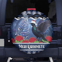 New Zealand Tui Bird Christmas Spare Tire Cover Pohutukawa Xmas Tree Meri Kirihimete LT22 No hole Blue - Polynesian Pride