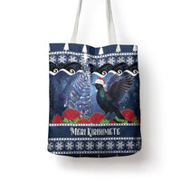 New Zealand Tui Bird Christmas Tote Bag Pohutukawa Xmas Tree Meri Kirihimete LT22 - Polynesian Pride